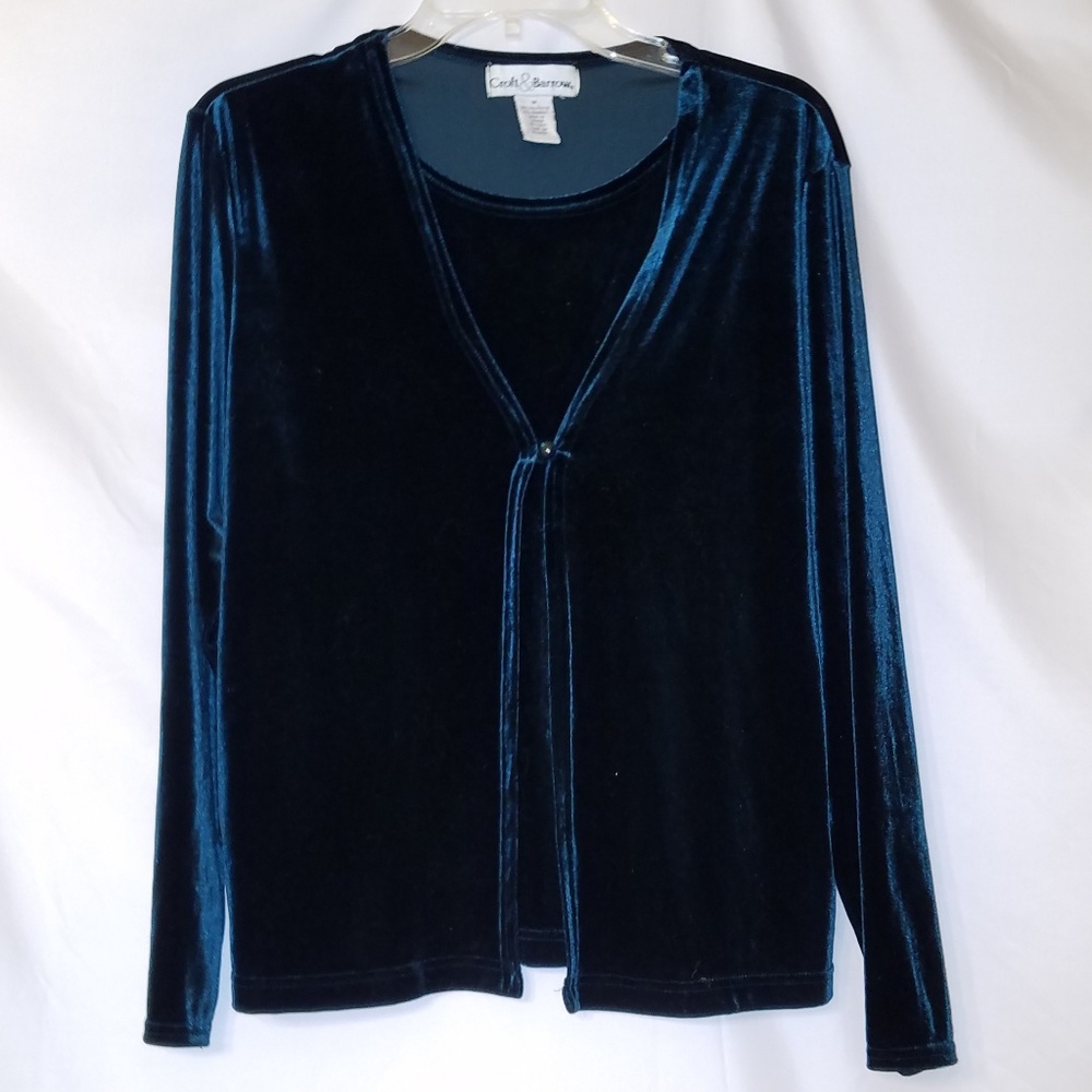 Holiday green velvet sweater twinset